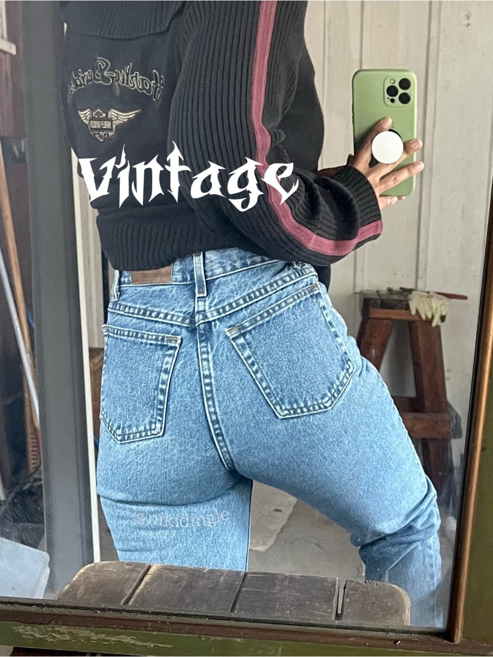 Vintage LL Bean High wasted Tapered Mom Jeans Light Wash 4MT 26” 90s Made in USA